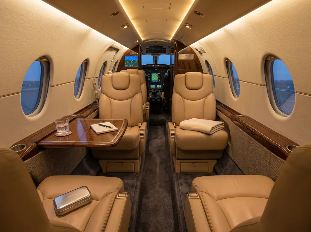 Hawker 400XP cabin interior